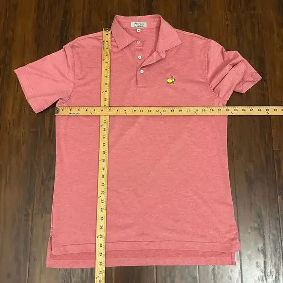 PETER MILLAR x MASTERS Polo Shirt Coral Pink Summer Comfort Golf Preppy - Picture 8 of 8